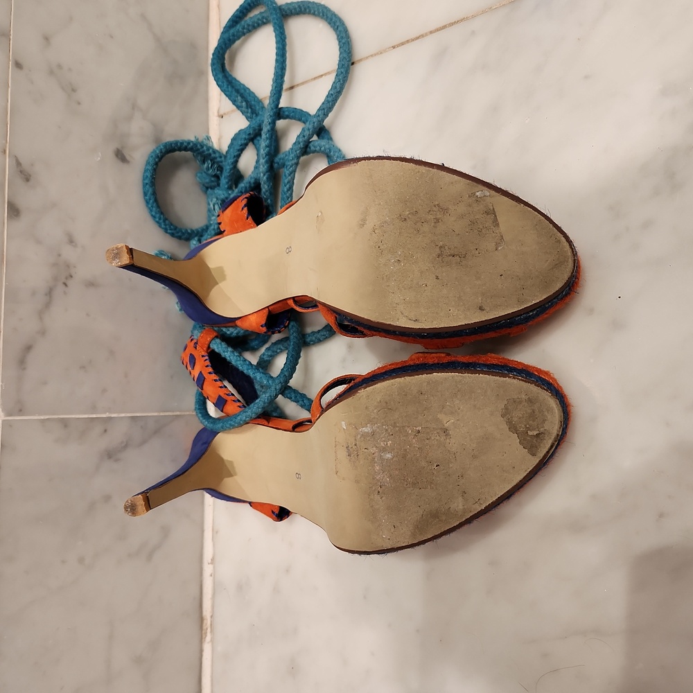 Jeffrey Campbell Orange and Blue Heels - Picture 5 of 5